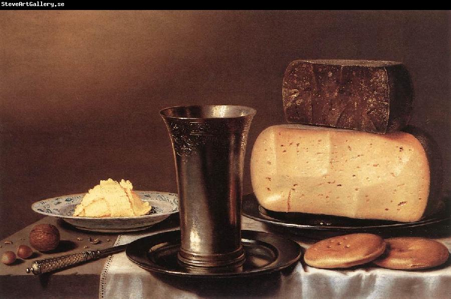 SCHOOTEN, Floris Gerritsz. van Still-life with Glass, Cheese, Butter and Cake A